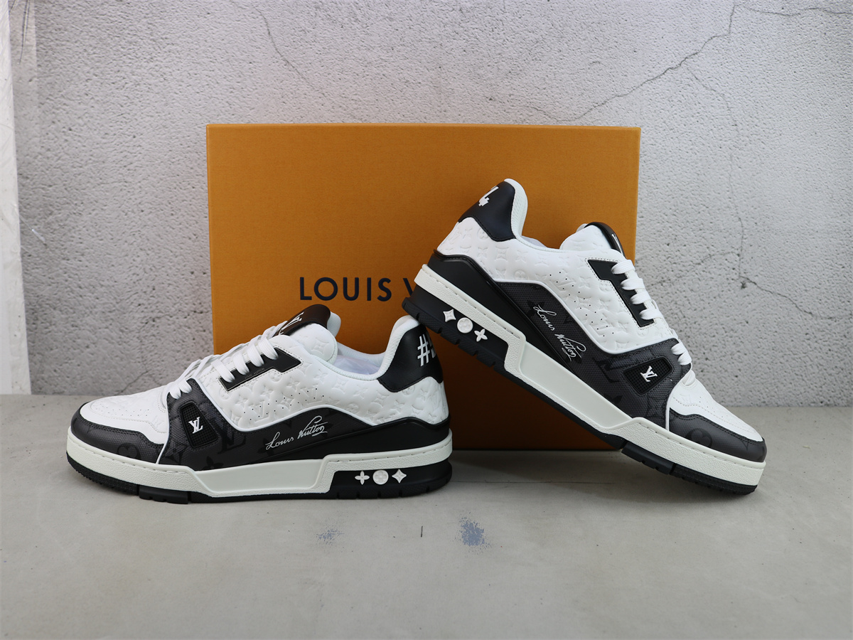 LV Trainer Sneaker Black White